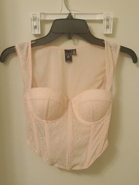 Light Pink Lace Bustier Crop Top by Windsor